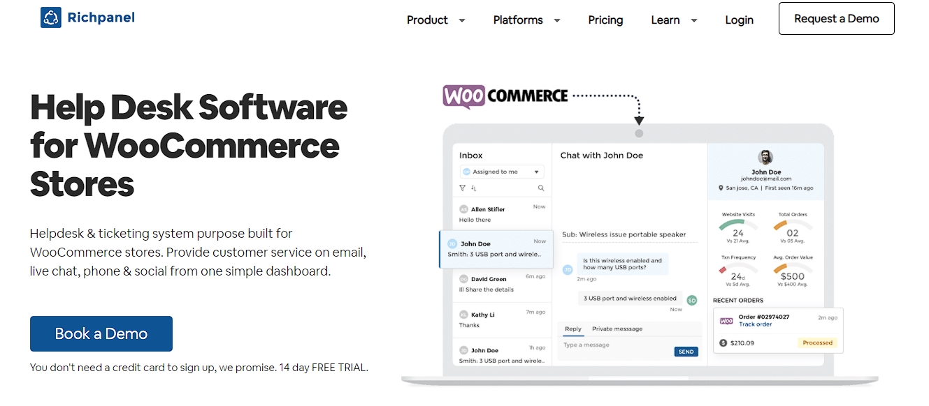 2. RichPanel Helpdesk & Live Chat for Woocommerce