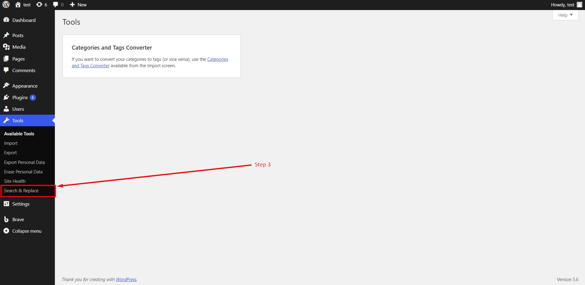Search and Replace option in WordPress