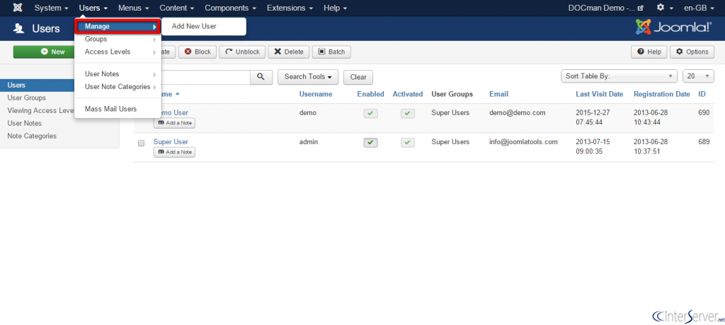 Manage User Account Information