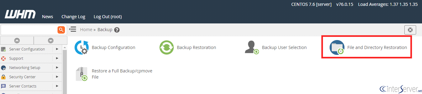 Backup restoration