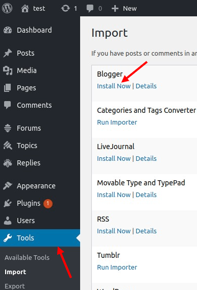 Migrate from Blogger to WordPress - Step 2