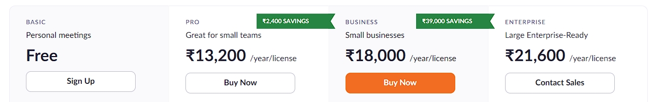 5.Zoom Pricing