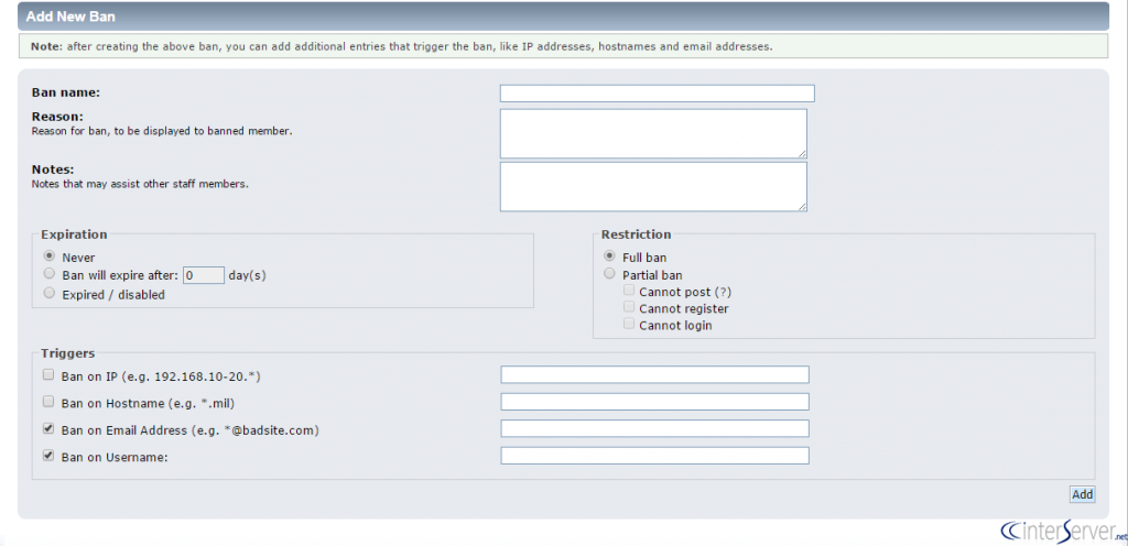 Manage Ban List in SMF