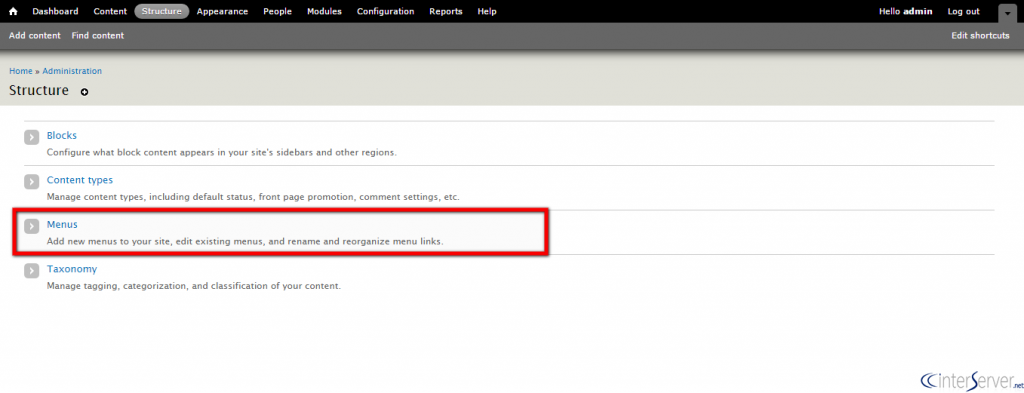Create menus in Drupal