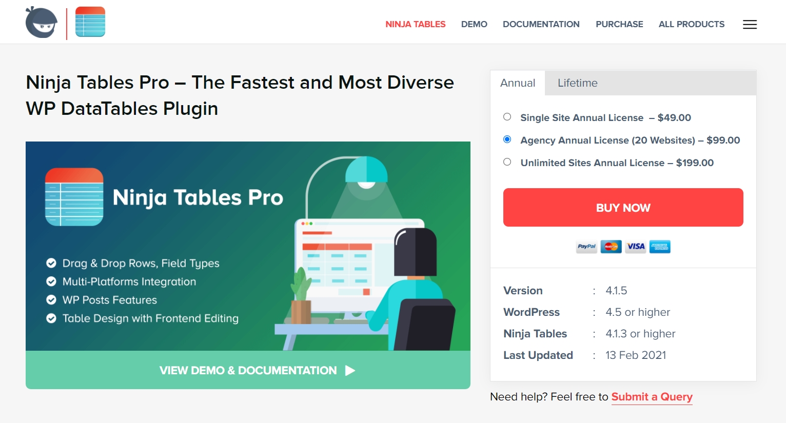 Ninja Tables – Best WP DataTables Plugin for WordPress