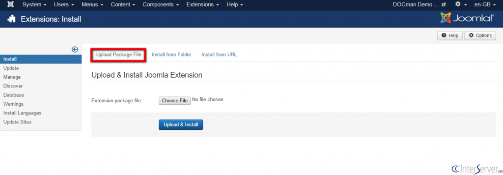 Install Joomla Template
