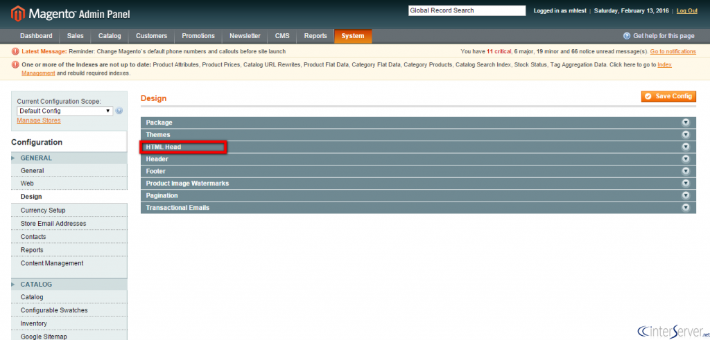 Add custom favicon in Magento