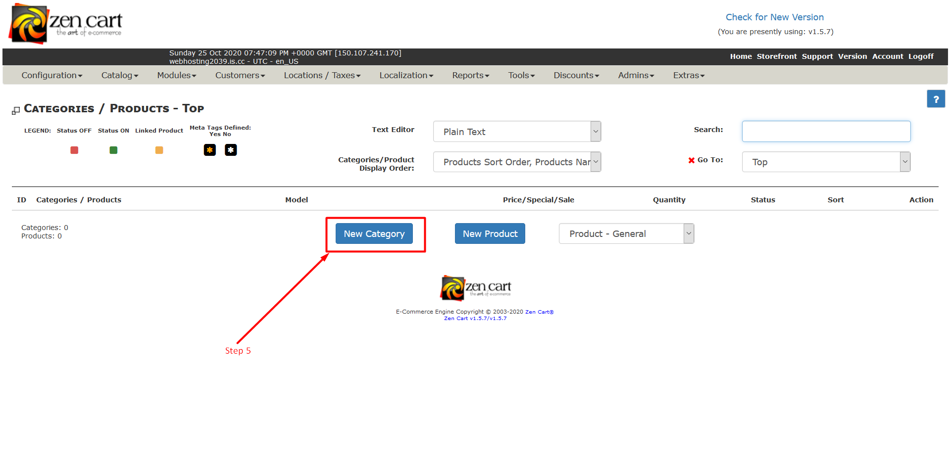 How to add category in Zencart - Step 5