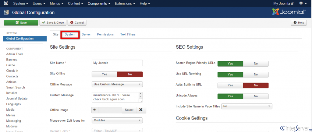 Debug mode in Joomla