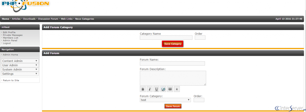Manage Forums