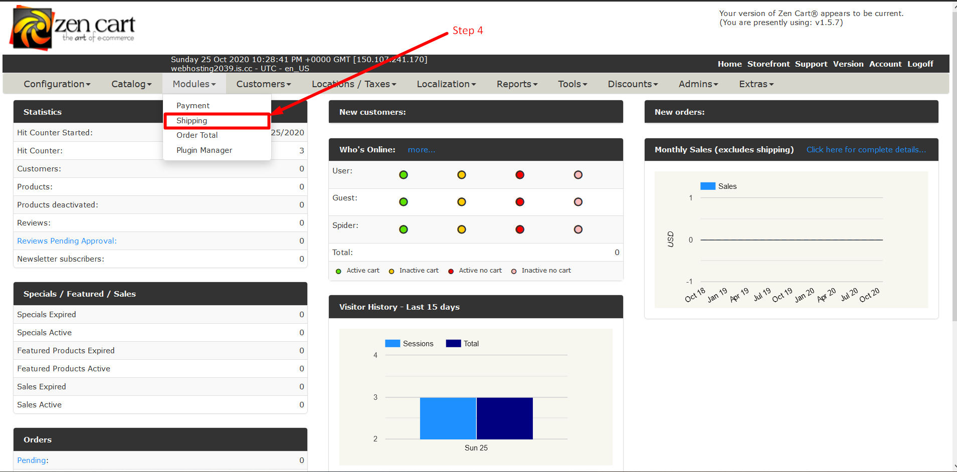 Install shipping module in ZenCart - Step 4