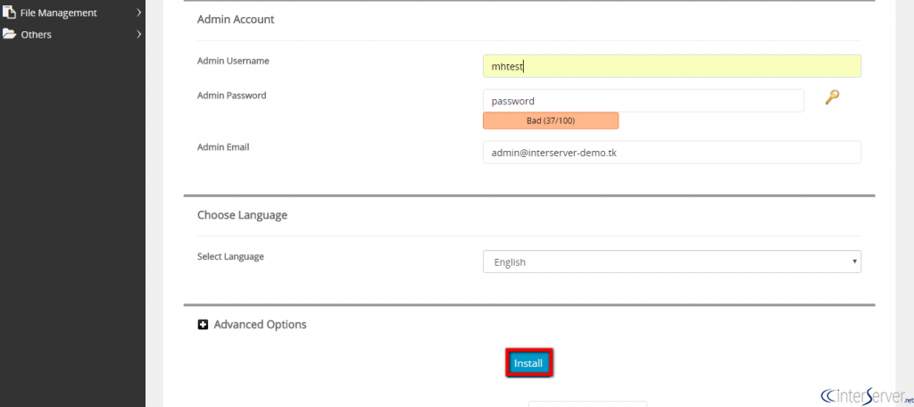 Install phpBB from Softaculous