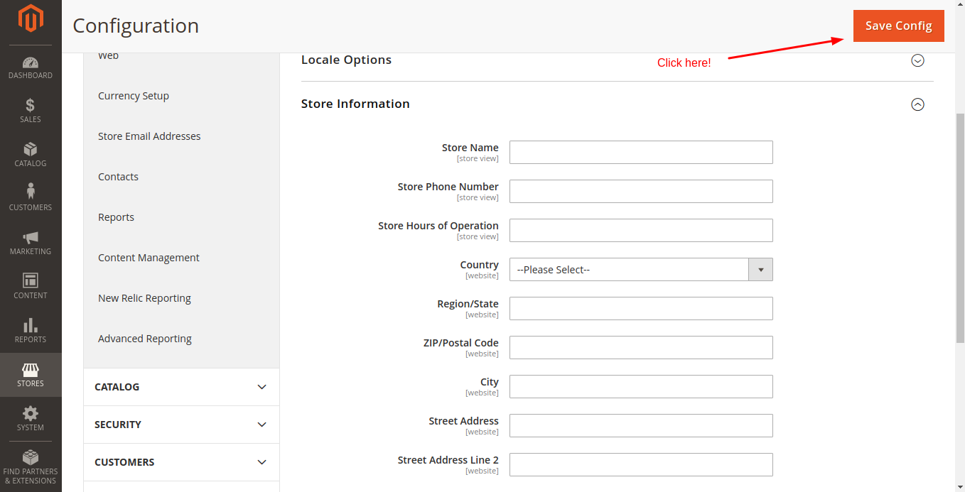 Magento Store information - Step 5
