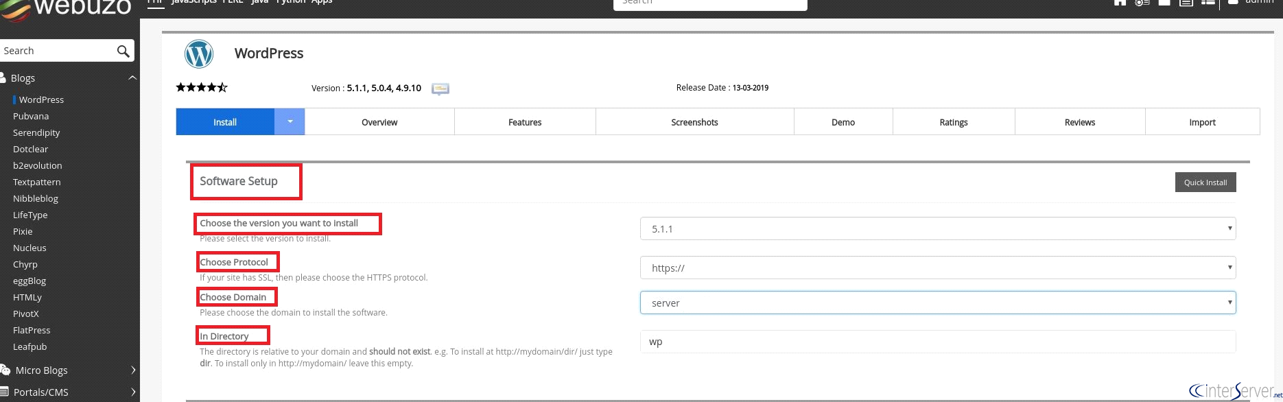 Install WordPress
