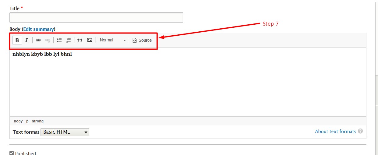 How to create pages in Drupal - Step 7