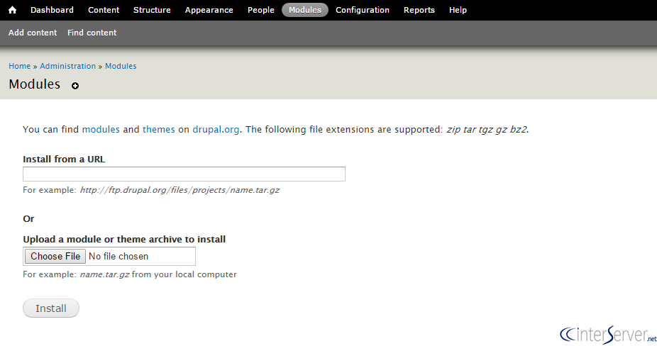 Install modules in Drupal
