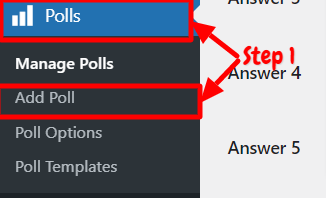 Create a Poll in WP Polls - Step 1