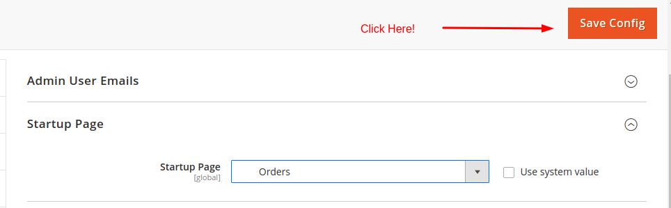 Change admin startup page in Magento - Step 5