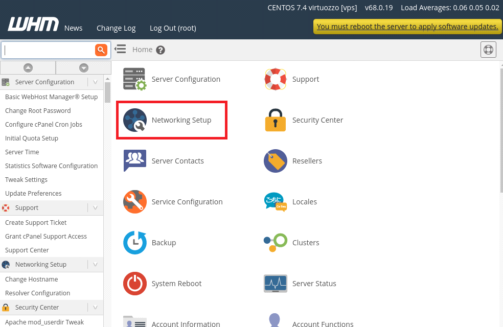 Change Hostname from WHM