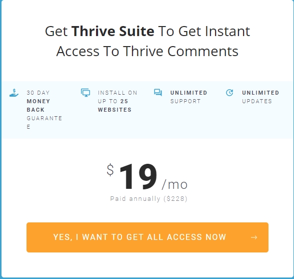 Thrive Comments pricing