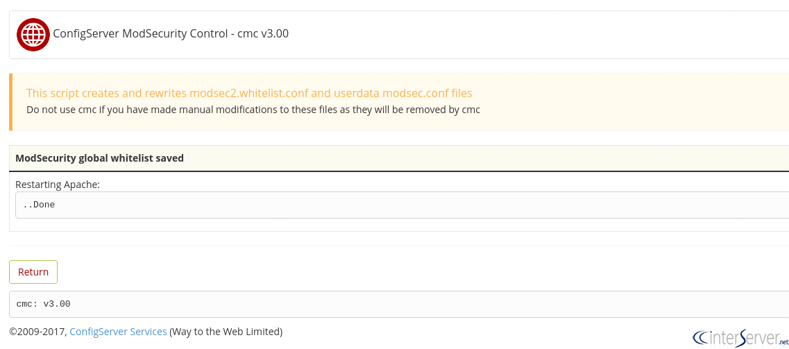 Disable ModSecurity Rule for cPanel User