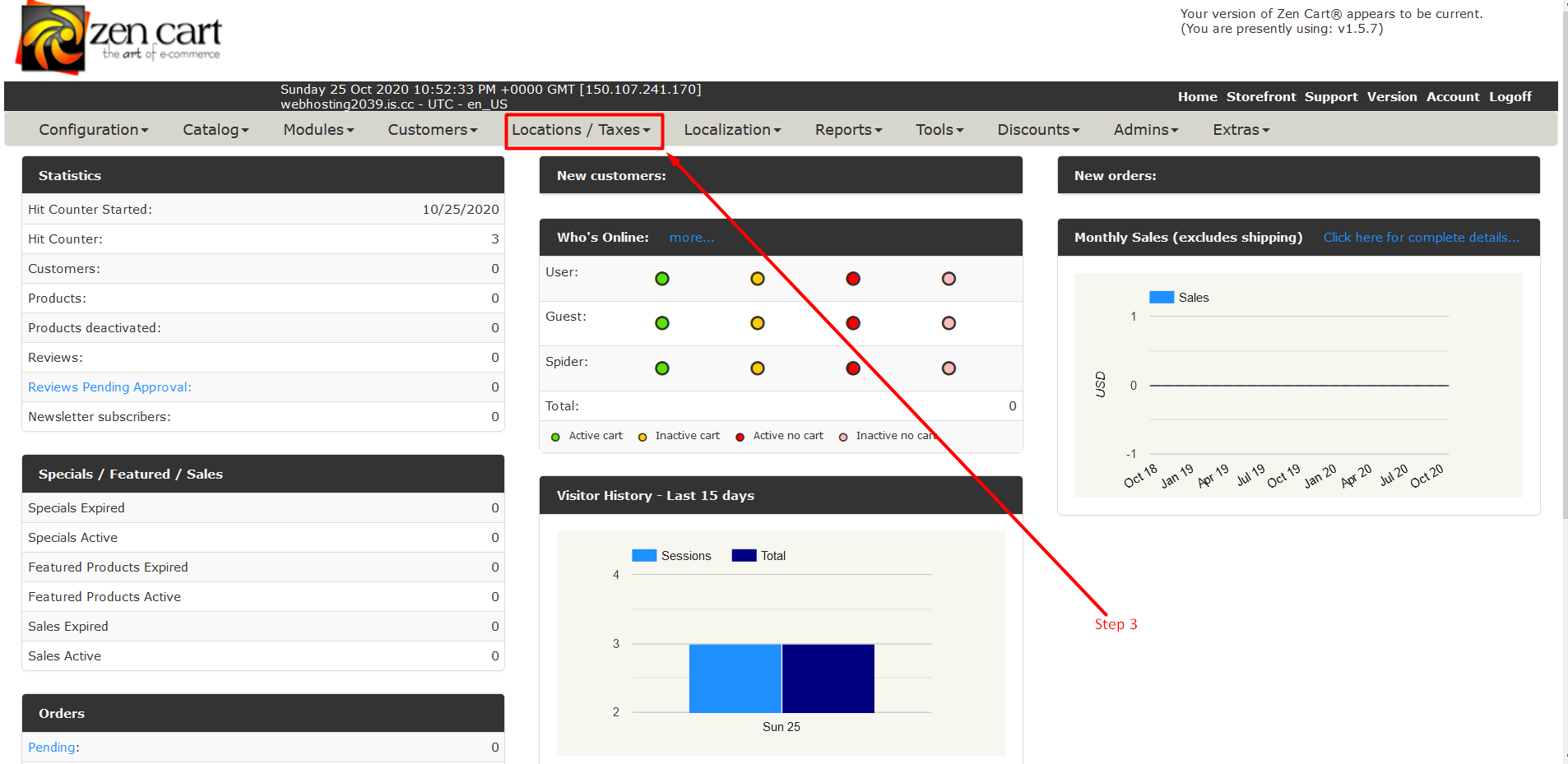 How to manage zones in ZenCart - Step 3