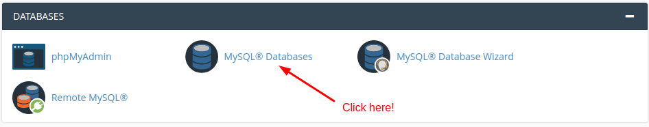 Create MySQL Database - Screenshot 1
