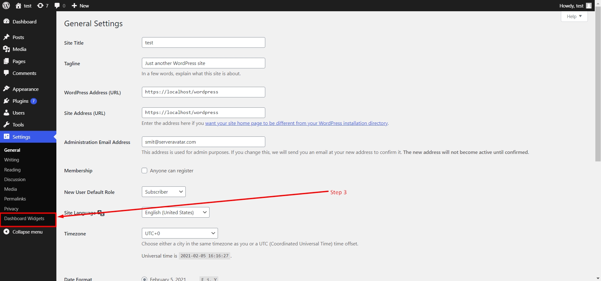 Access Dashboard widget management in WordPress
