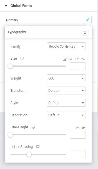 How to edit global fonts in Elementor