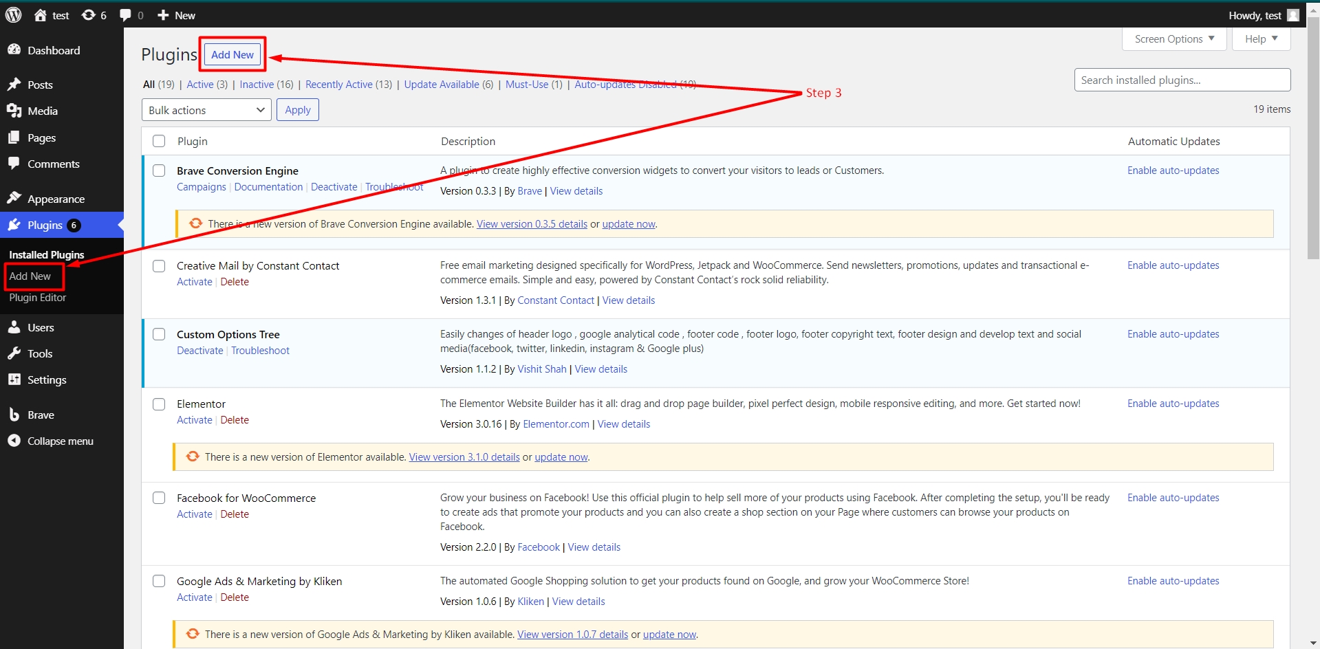 Add new plugin in WordPress site