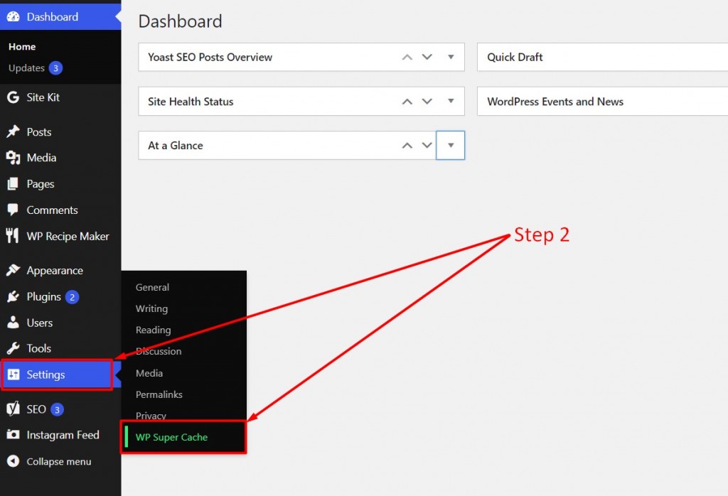 WP Super Cache Step 2