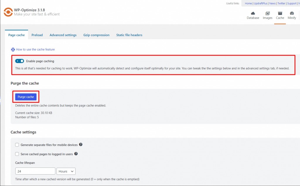 Clean WordPress Database with WP-Optimize - Step 16