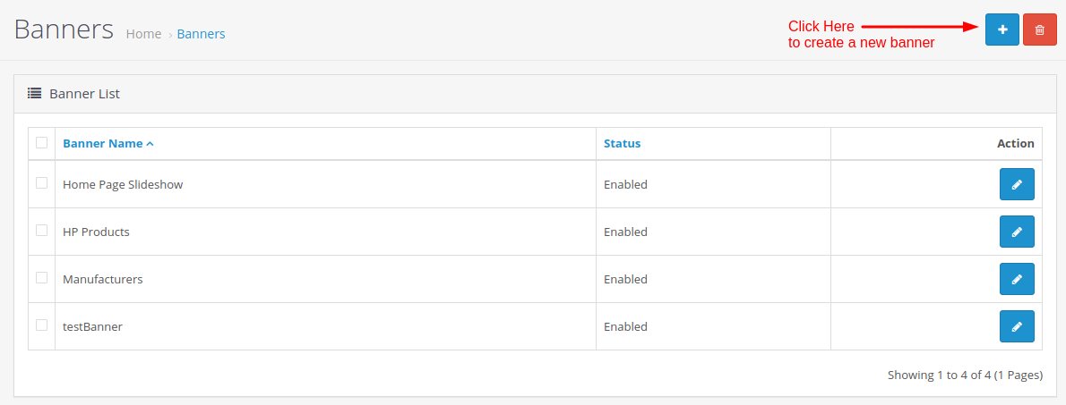 How to manage banners in OpenCart - Step 3