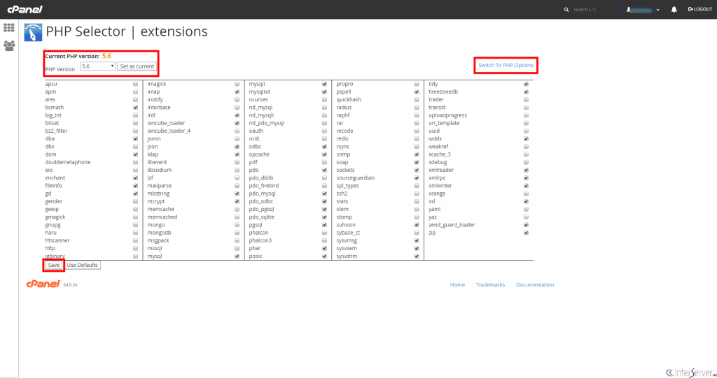 PHP Settings