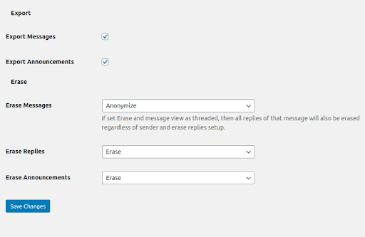 Manage privacy in Front End PM