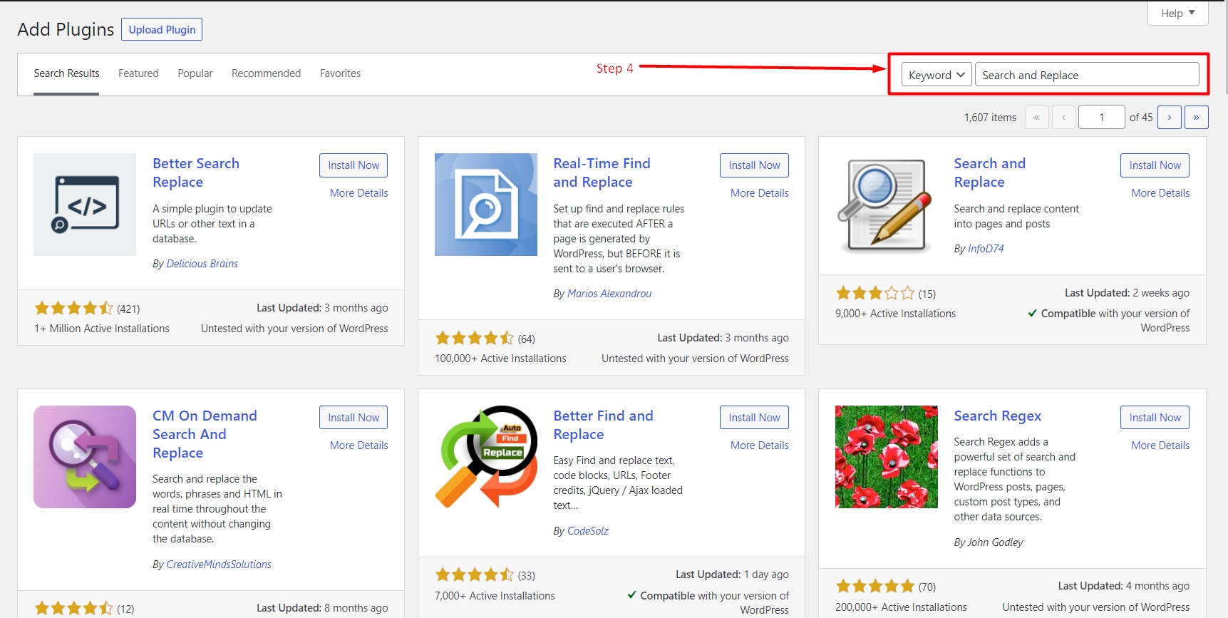 Search for a plugin in WordPress Repository