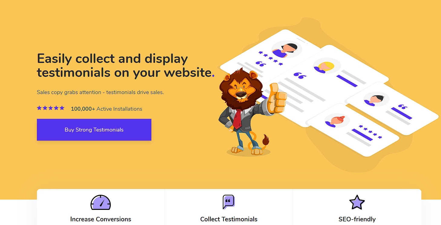 Strong Testimonial plugin for WordPress
