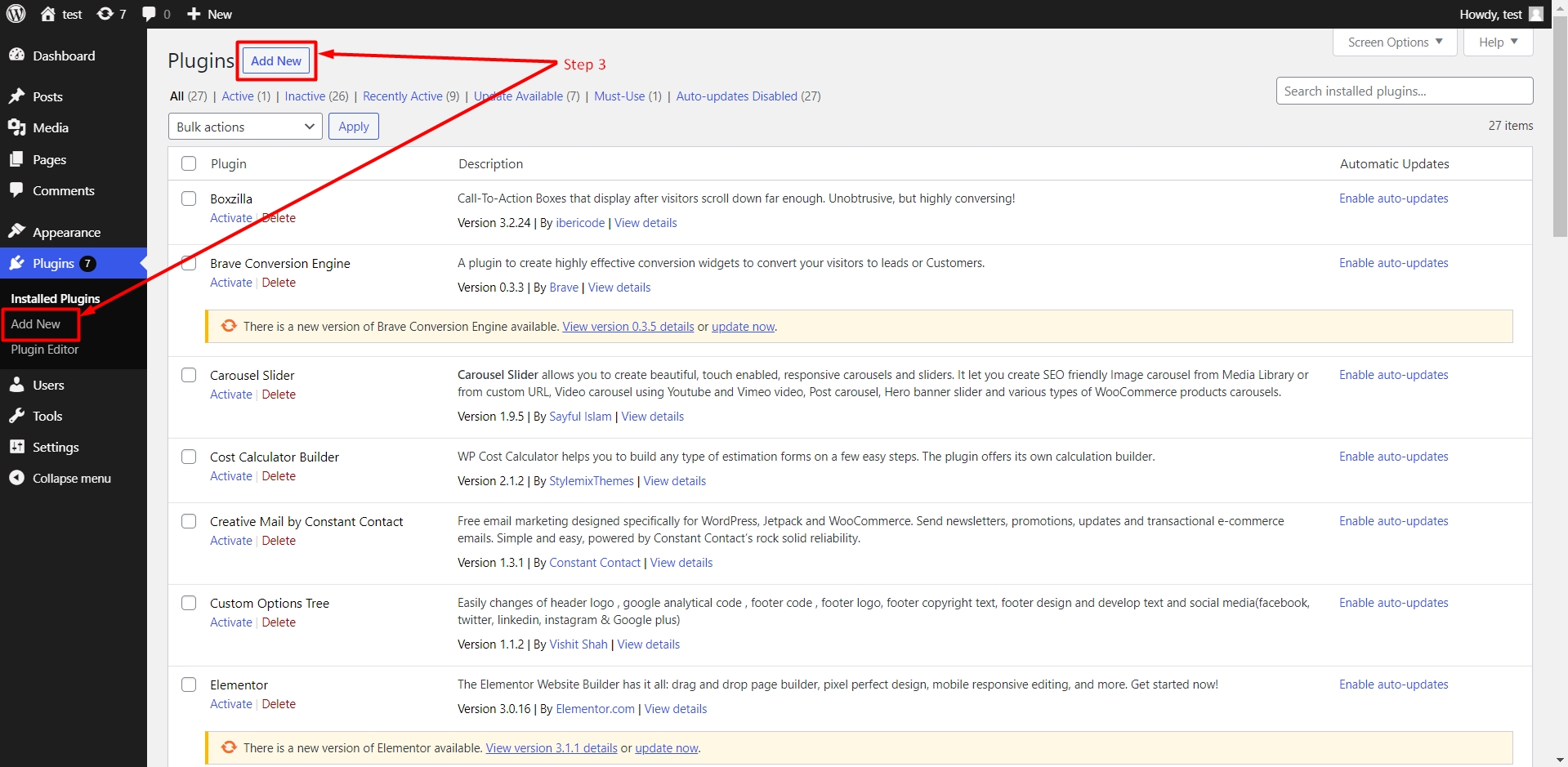 How to add a new plugin in WordPress