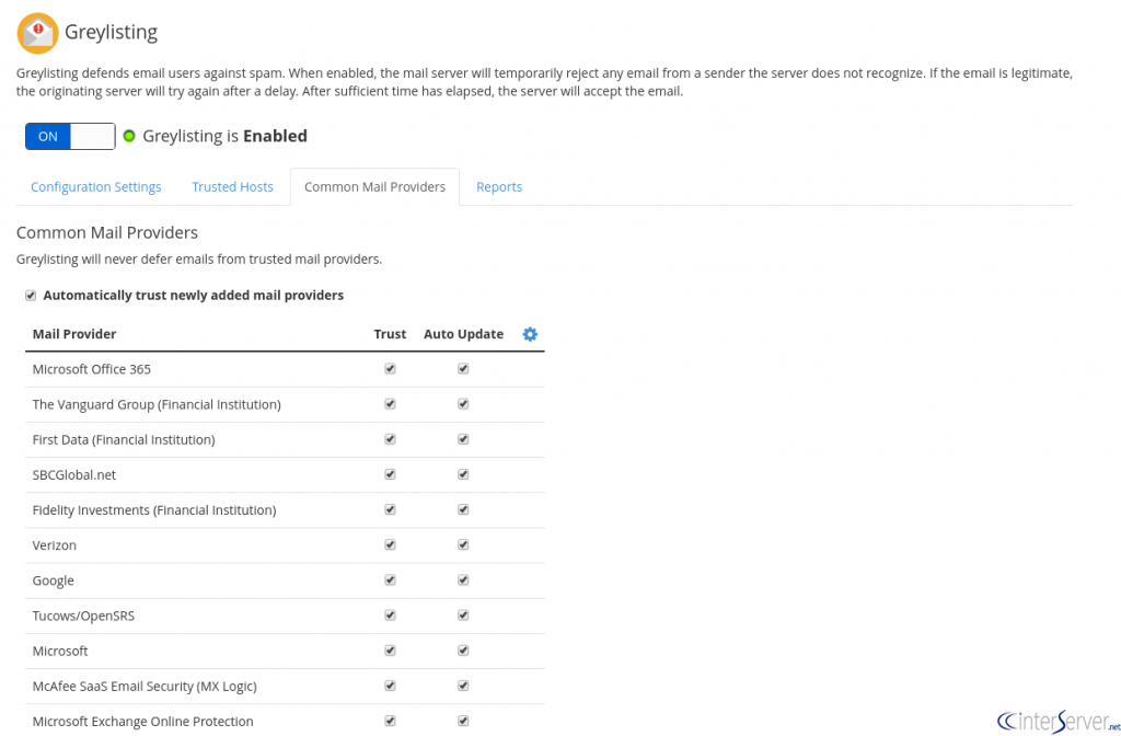 Enable Greylisting
