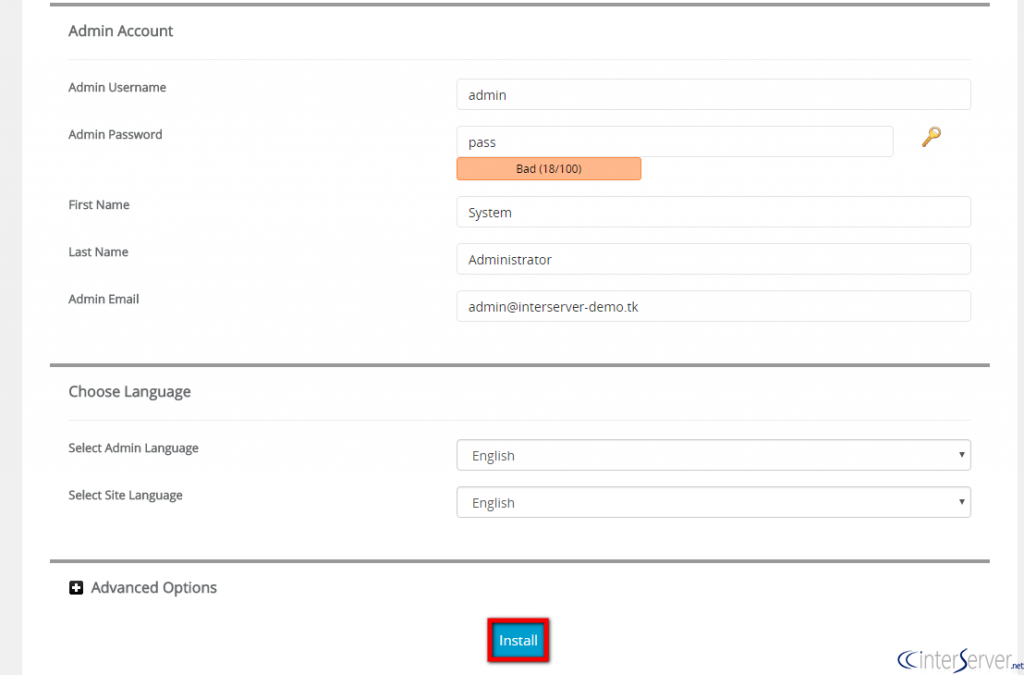 Install WHMCS from Softaculous