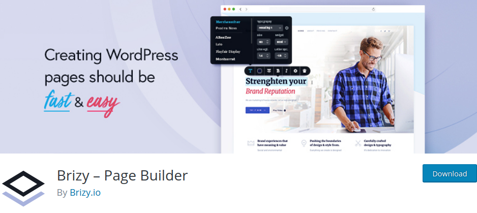 Brizy Page builder for WordPress