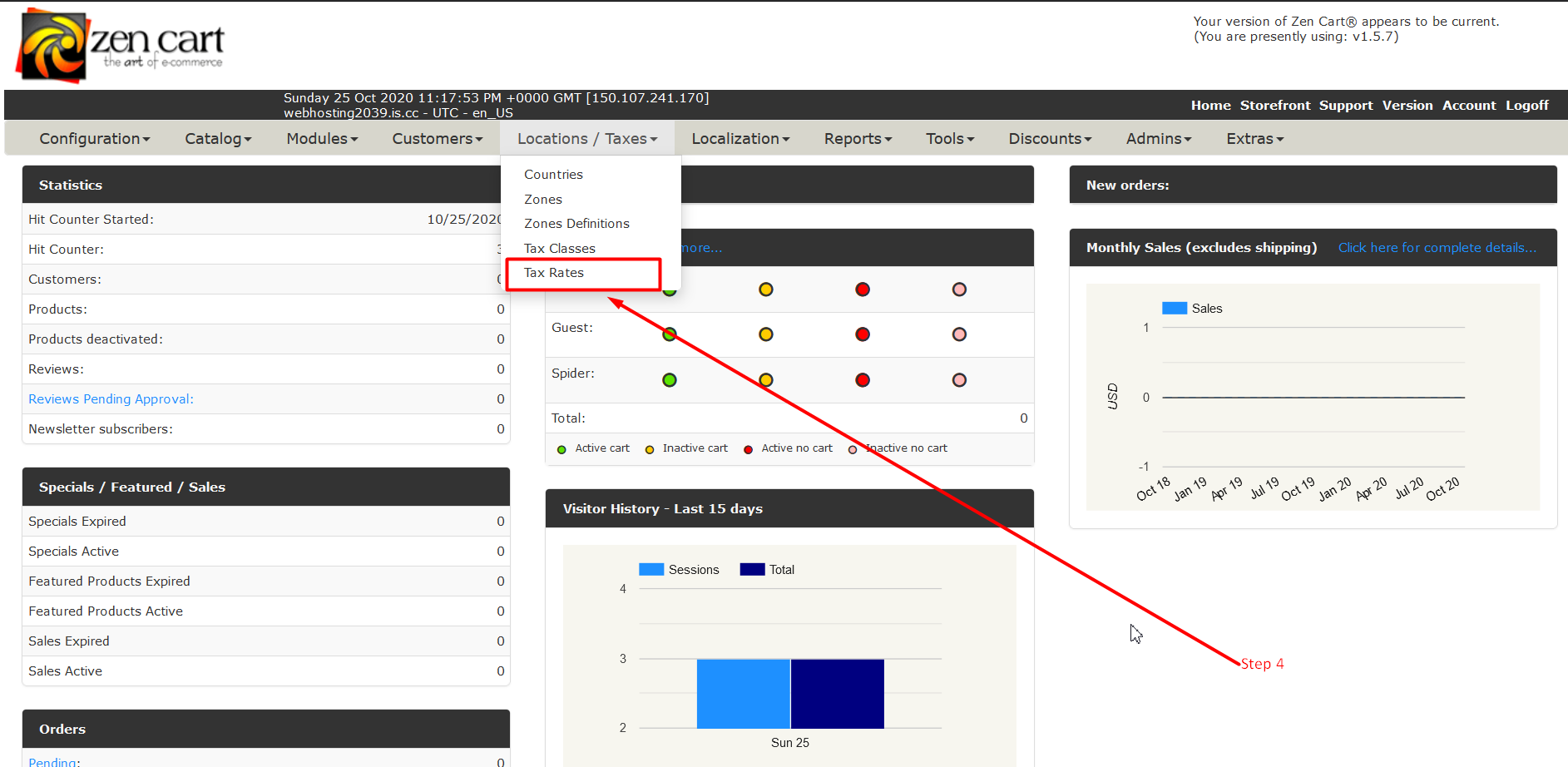 Add tax rates in ZenCart  - Step 4