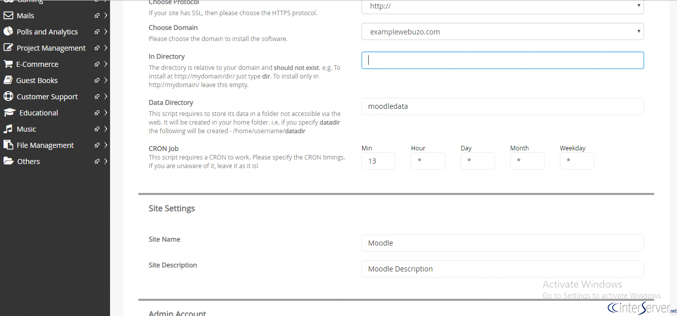 Install Moodle