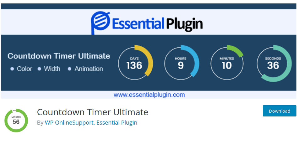 Top 5 Best CountDown Plugins for WordPress screenshot 1