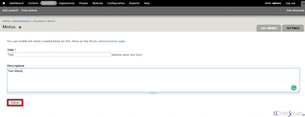 Create menus in Drupal