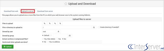 Upload and Download Module in Webmin