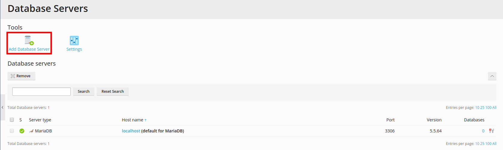Add and Remove Database Servers