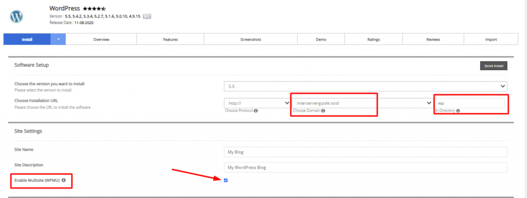 WordPress multisite2+InterServer