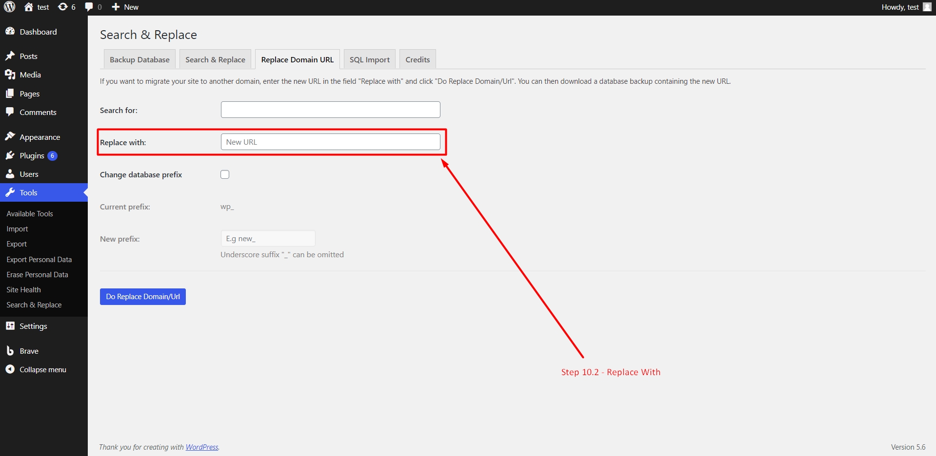 Replace old URL with new URL in WordPress