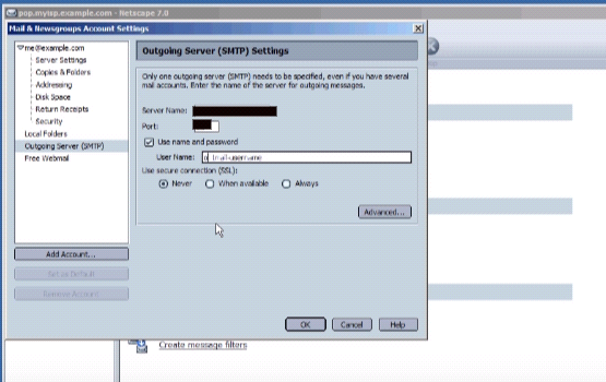 Netscape settings